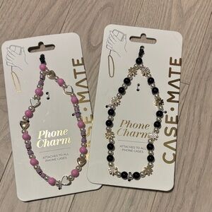 Case-Mate Phone Charms with Pink and Black Beads
